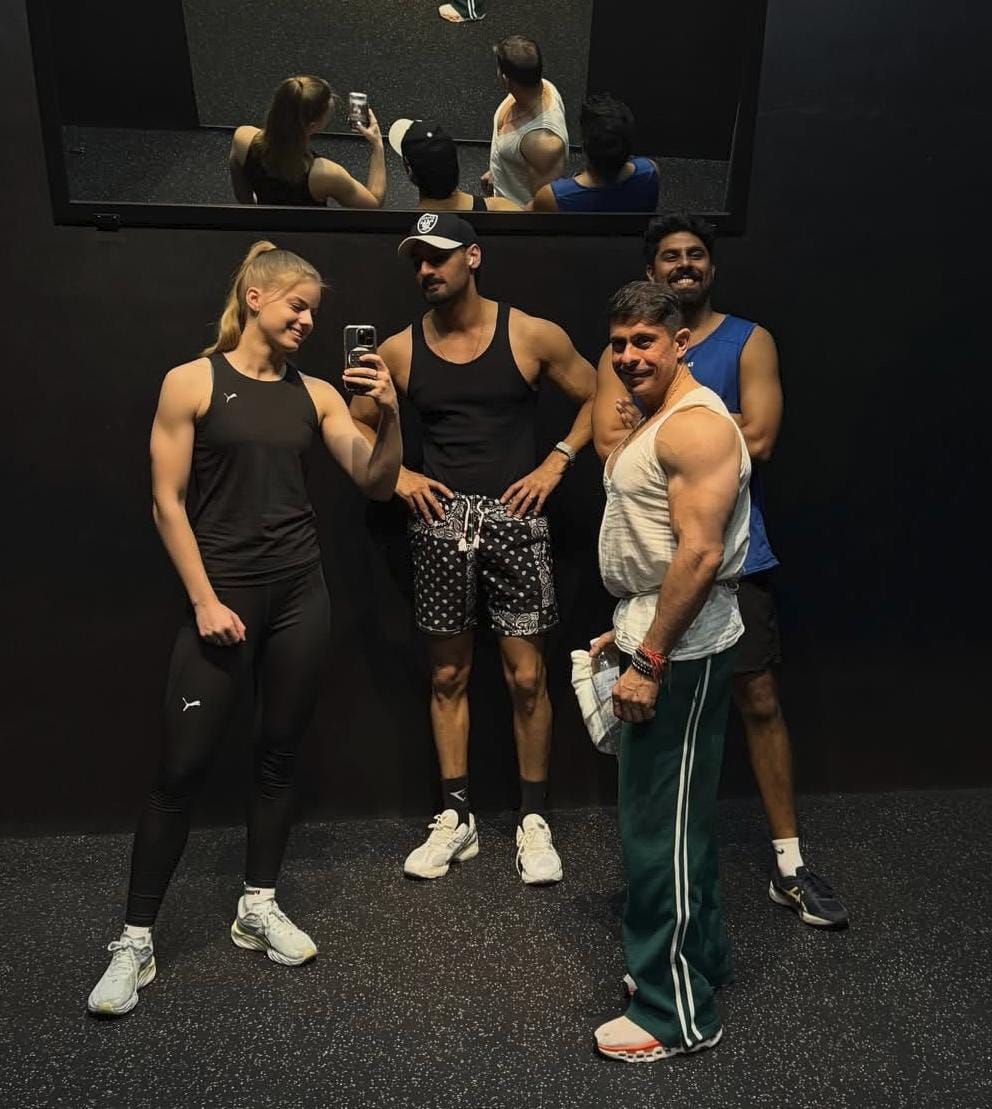 Ahan Shetty posing with friends during Thailand vacation Ahan Shetty posing with friends during Thailand vacation
