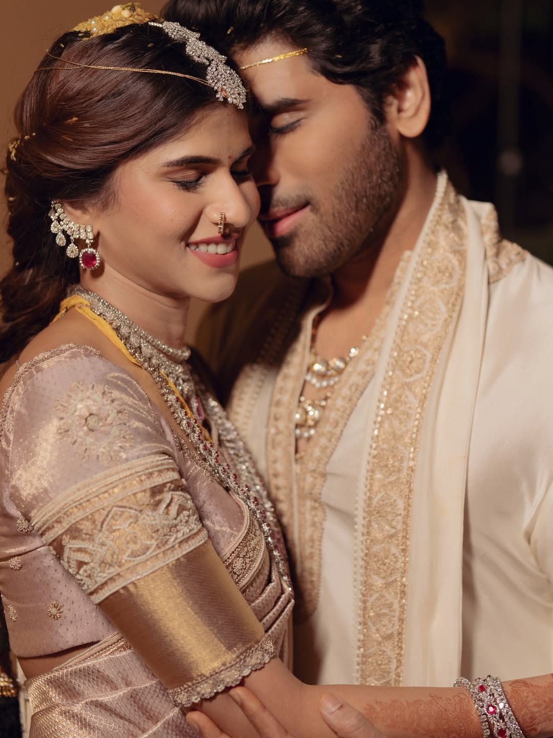 Allu Sirish and Nayanika Reddy wedding photo with late father-in-law tribute Allu Sirish and Nayanika Reddy wedding photo with late father-in-law tribute