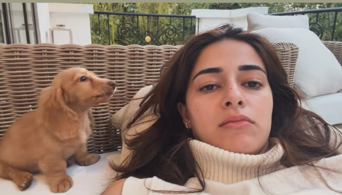 Ananya Panday with her fur baby in Instagram video Ananya Panday with her fur baby in Instagram video