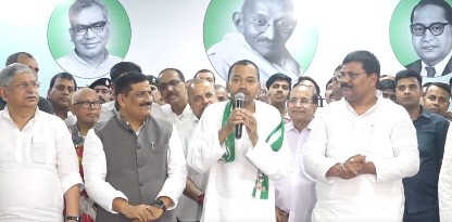 Nishant Kumar joining JD(U) ceremony with senior party leaders Nishant Kumar joining JD(U) ceremony with senior party leaders