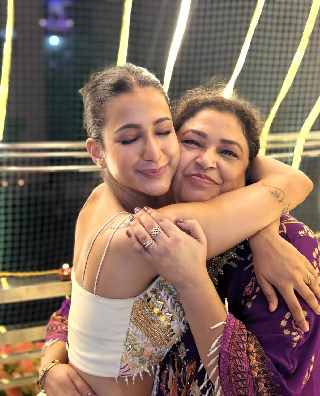 Amandeep Sidhu with her mother in a heartfelt moment Amandeep Sidhu with her mother in a heartfelt moment