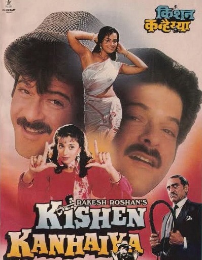 Kishen Kanhaiya movie poster featuring Anil Kapoor and Madhuri Dixit Kishen Kanhaiya movie poster featuring Anil Kapoor and Madhuri Dixit