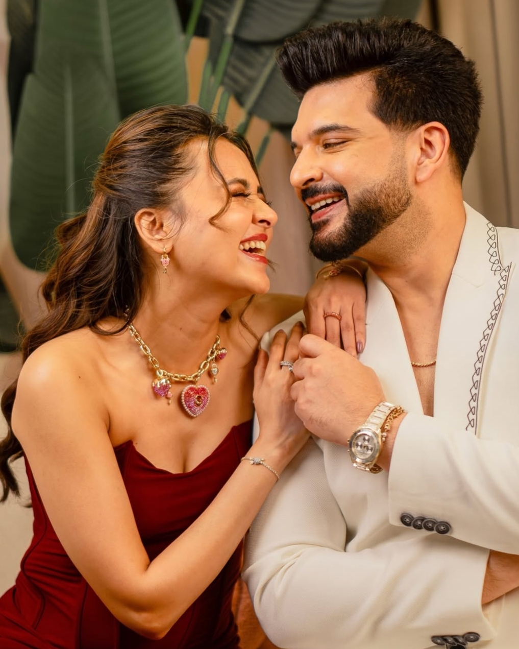 Karan Kundrra and Tejasswi Prakash together smiling Karan Kundrra and Tejasswi Prakash together smiling