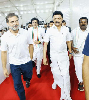 DMK and Congress leaders discussing seat sharing for Tamil Nadu Assembly polls DMK and Congress leaders discussing seat sharing for Tamil Nadu Assembly polls