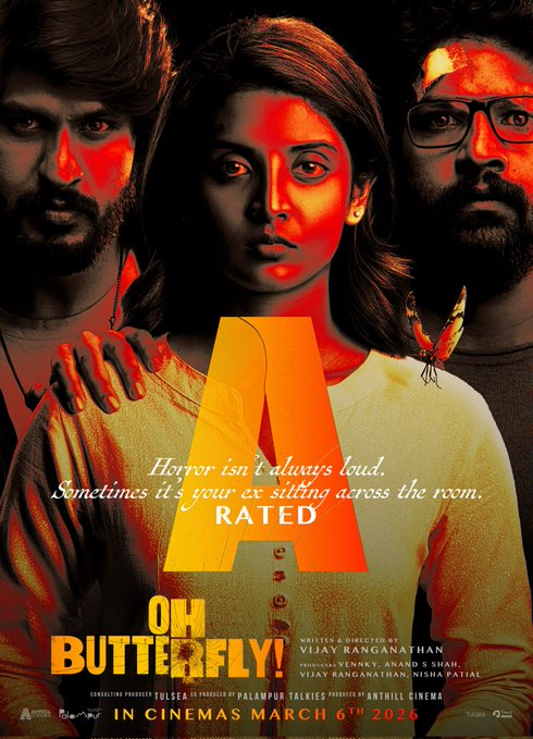 Oh Butterfly movie poster featuring Nivedhithaa Sathish Oh Butterfly movie poster featuring Nivedhithaa Sathish