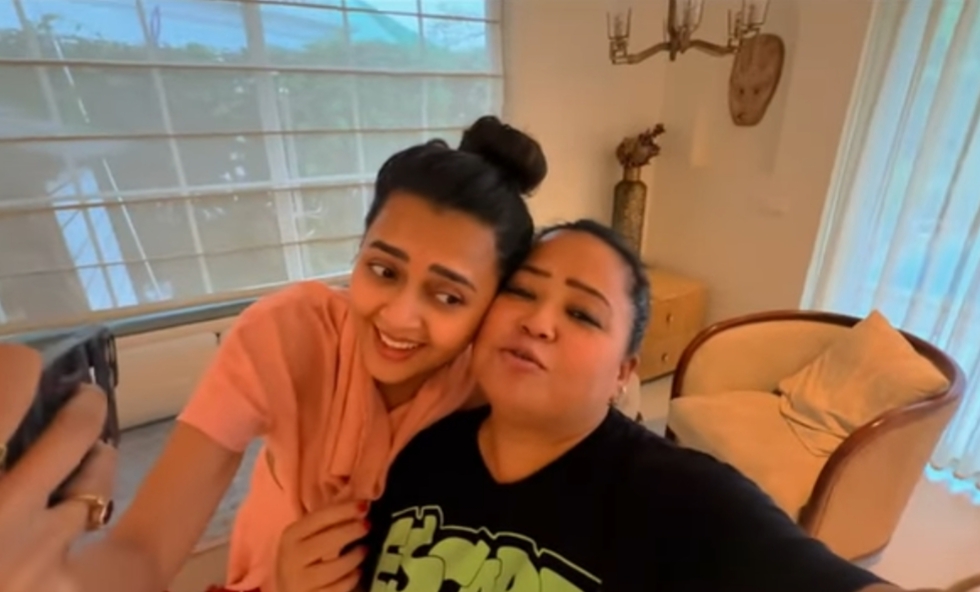 Bharti Singh son Gola with Tejasswi Prakash hugging during family outing Bharti Singh son Gola with Tejasswi Prakash hugging during family outing
