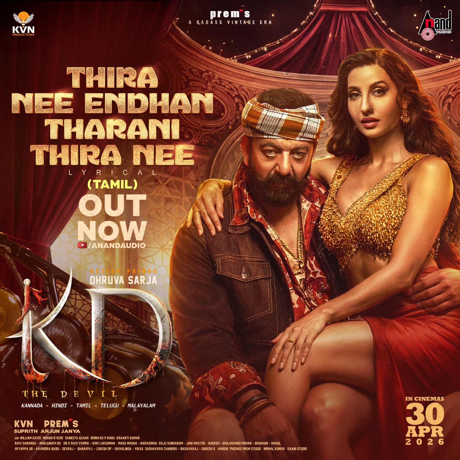 Nora Fatehi performing Thira Nee Endhan Tharani song from KD The Devil Nora Fatehi performing Thira Nee Endhan Tharani song from KD The Devil