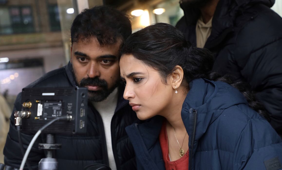Priyanka Arul Mohan in Made in Korea behind the scenes Priyanka Arul Mohan in Made in Korea behind the scenes