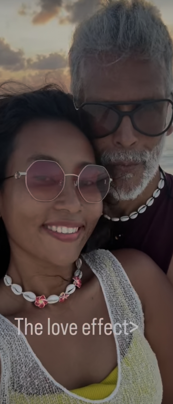 Milind Soman and Ankita Konwar smiling together showcasing their strong bond Milind Soman and Ankita Konwar smiling together showcasing their strong bond