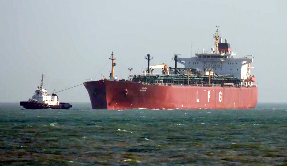 Indian-flagged LPG tanker Shivalik at Mundra Port Indian-flagged LPG tanker Shivalik at Mundra Port