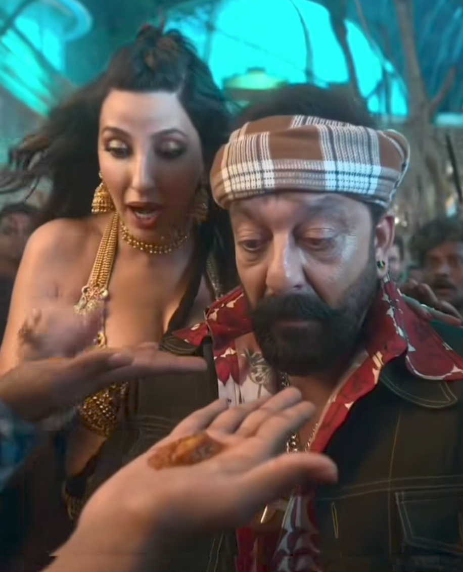 Sanjay Dutt and Nora Fatehi song controversy promotional still Sanjay Dutt and Nora Fatehi song controversy promotional still
