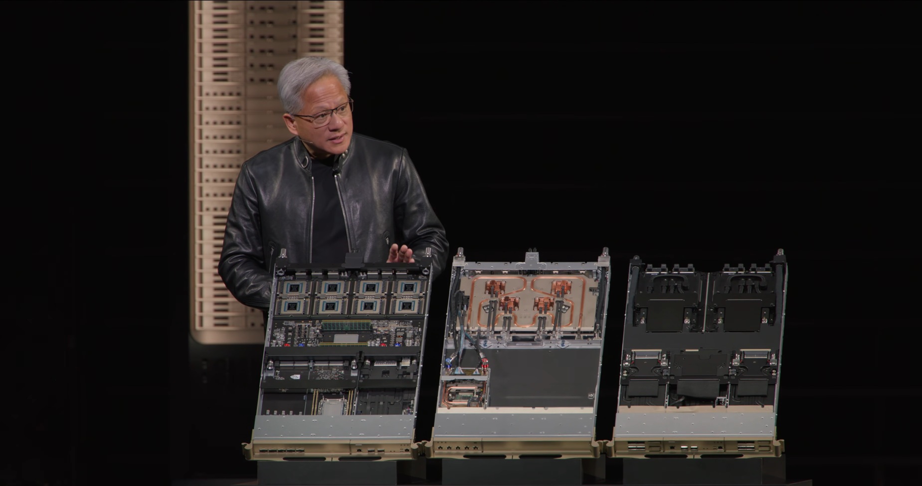 Nvidia CEO Jensen Huang presenting AI revenue projection at San Jose event Nvidia CEO Jensen Huang presenting AI revenue projection at San Jose event