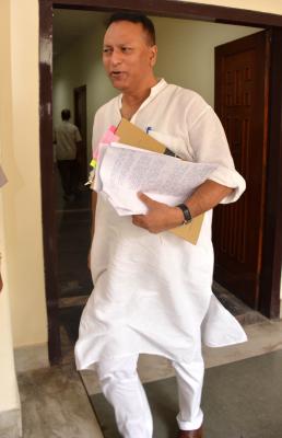 Pradyut Bordoloi addressing media after resigning from Congress party Pradyut Bordoloi addressing media after resigning from Congress party