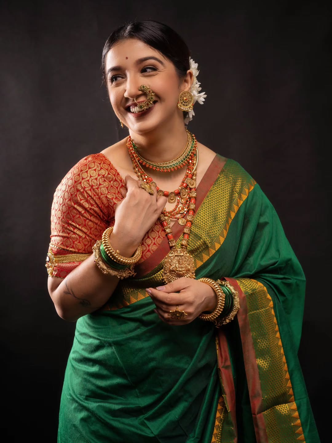Snehlata Vasaikar in traditional attire for Gudi Padwa Snehlata Vasaikar in traditional attire for Gudi Padwa