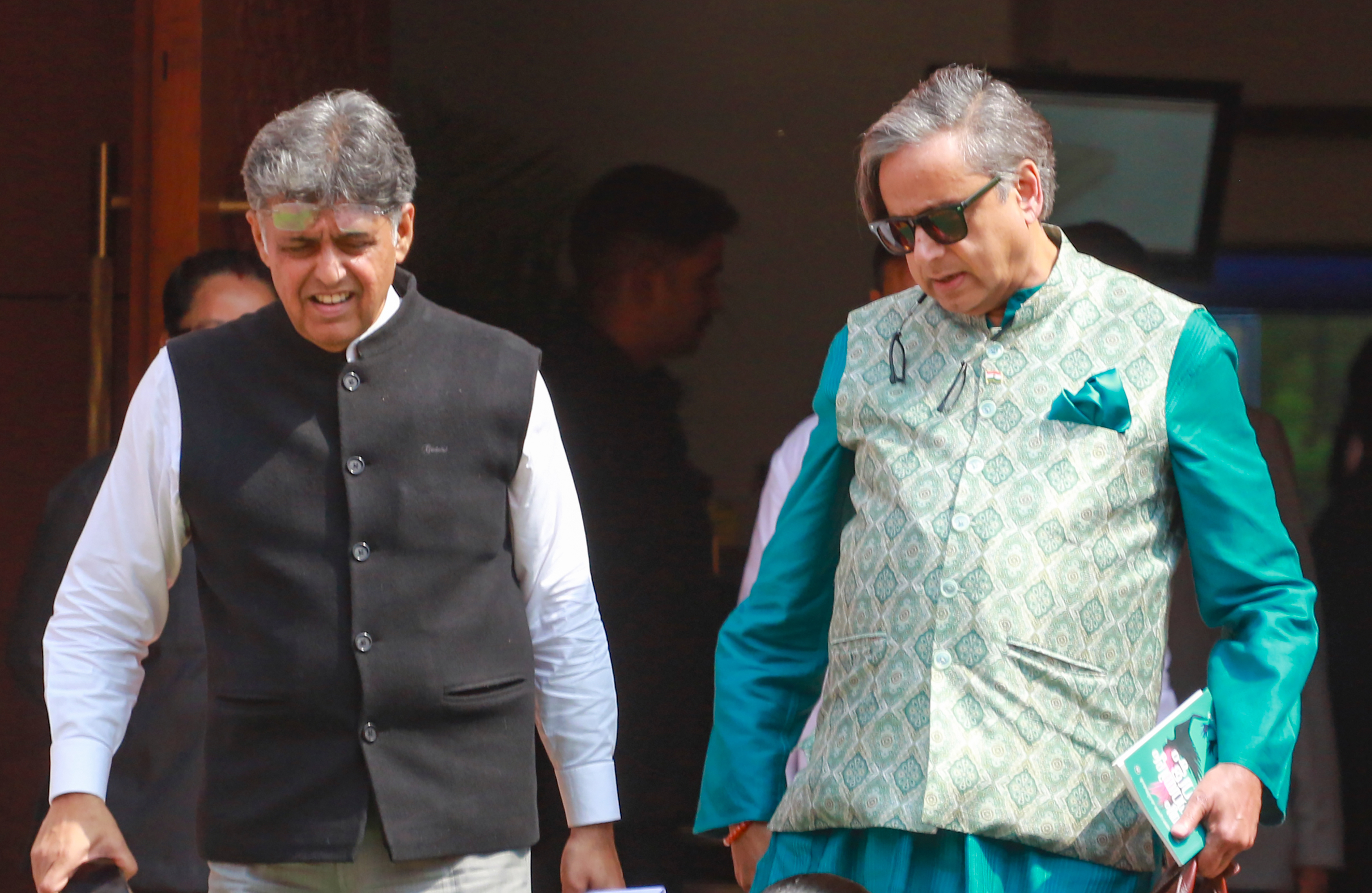 Shashi Tharoor and Manish Tewari discussing India West Asia policy Shashi Tharoor and Manish Tewari discussing India West Asia policy