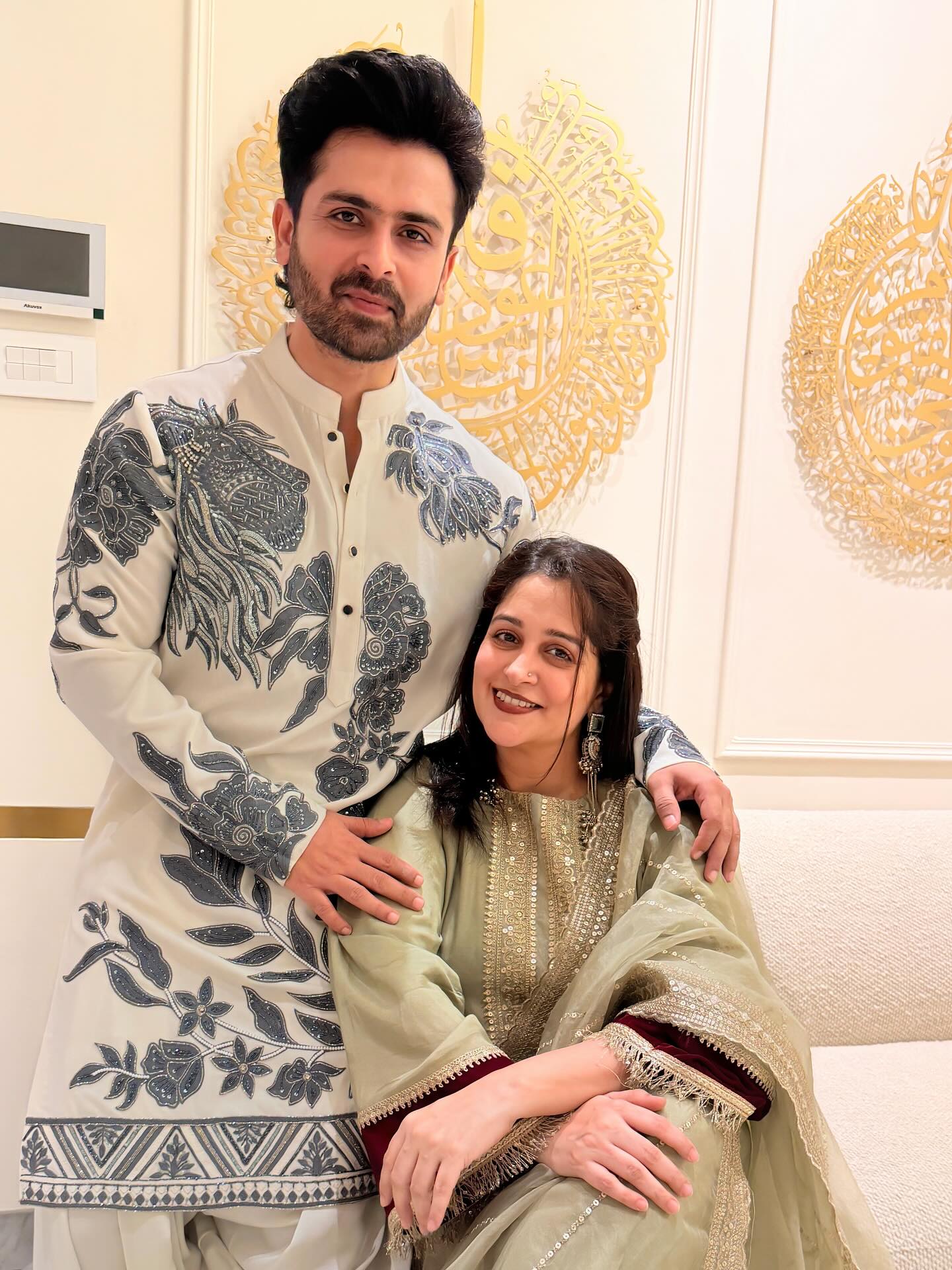 Shoaib Ibrahim and Dipika Kakar with cooler gift for security guards Shoaib Ibrahim and Dipika Kakar with cooler gift for security guards