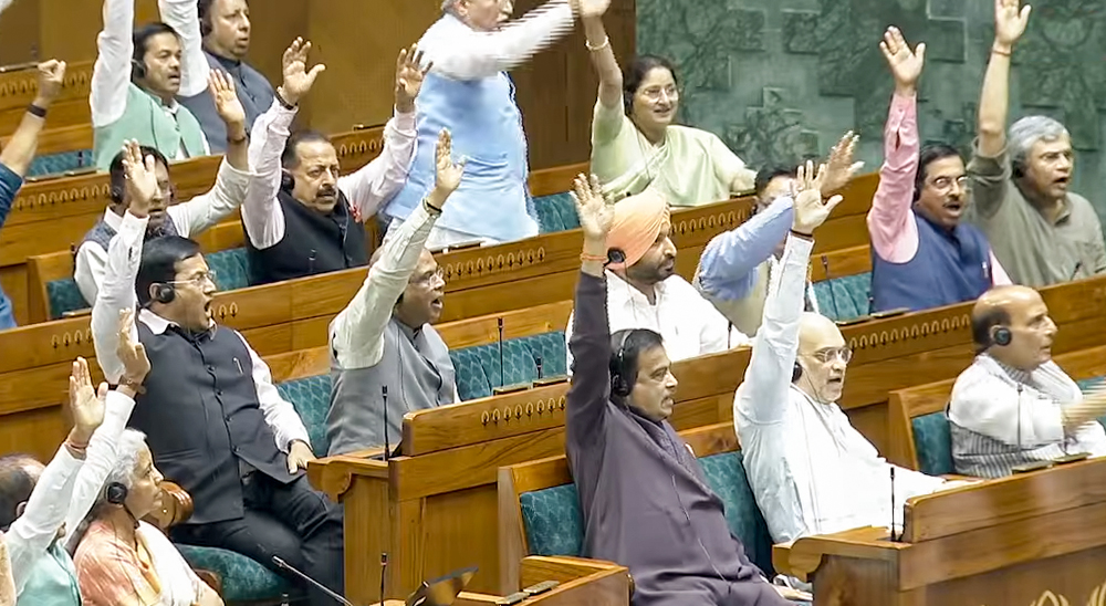 Parliament session with Speaker Om Birla during no confidence motion debate Parliament session with Speaker Om Birla during no confidence motion debate