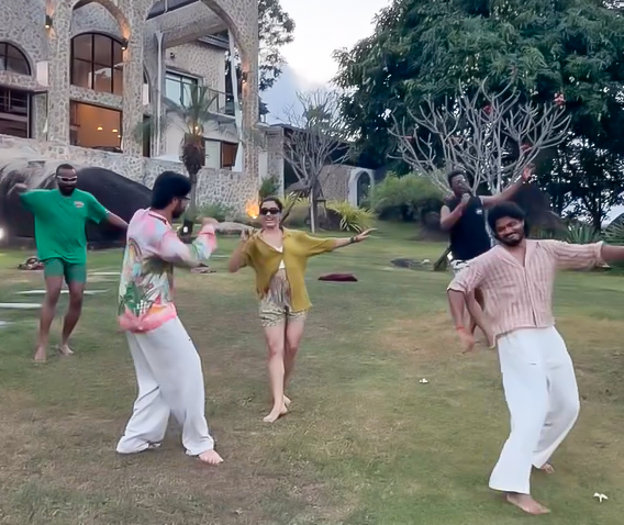 Vijay Deverakonda and Rashmika Mandanna dancing after marriage Vijay Deverakonda and Rashmika Mandanna dancing after marriage