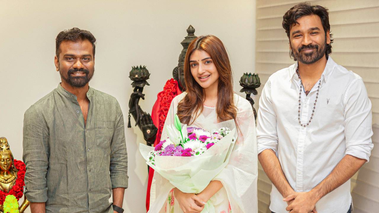 Dhanush on set of film D55 with co-stars Mammootty and Sai Pallavi Dhanush on set of film D55 with co-stars Mammootty and Sai Pallavi