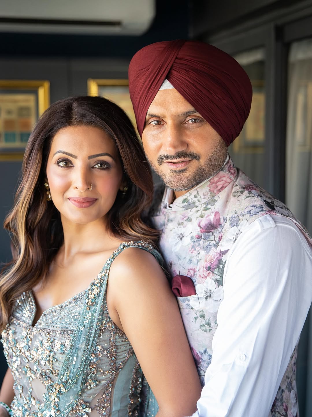 Harbhajan Singh and Geeta Basra birthday couple photos Harbhajan Singh and Geeta Basra birthday couple photos
