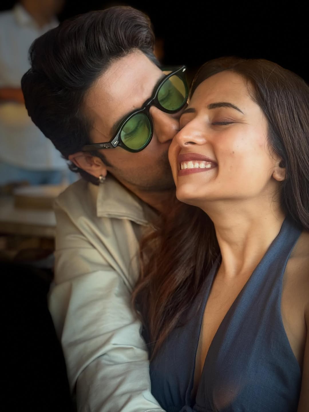 Ravie Dubey and Sargun Mehta smiling together in a love-struck photo Ravie Dubey and Sargun Mehta smiling together in a love-struck photo