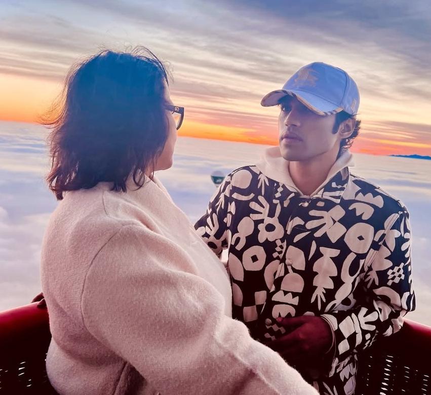 Babil Khan and mother Sutapa Sikdar sunset portrait Babil Khan and mother Sutapa Sikdar sunset portrait
