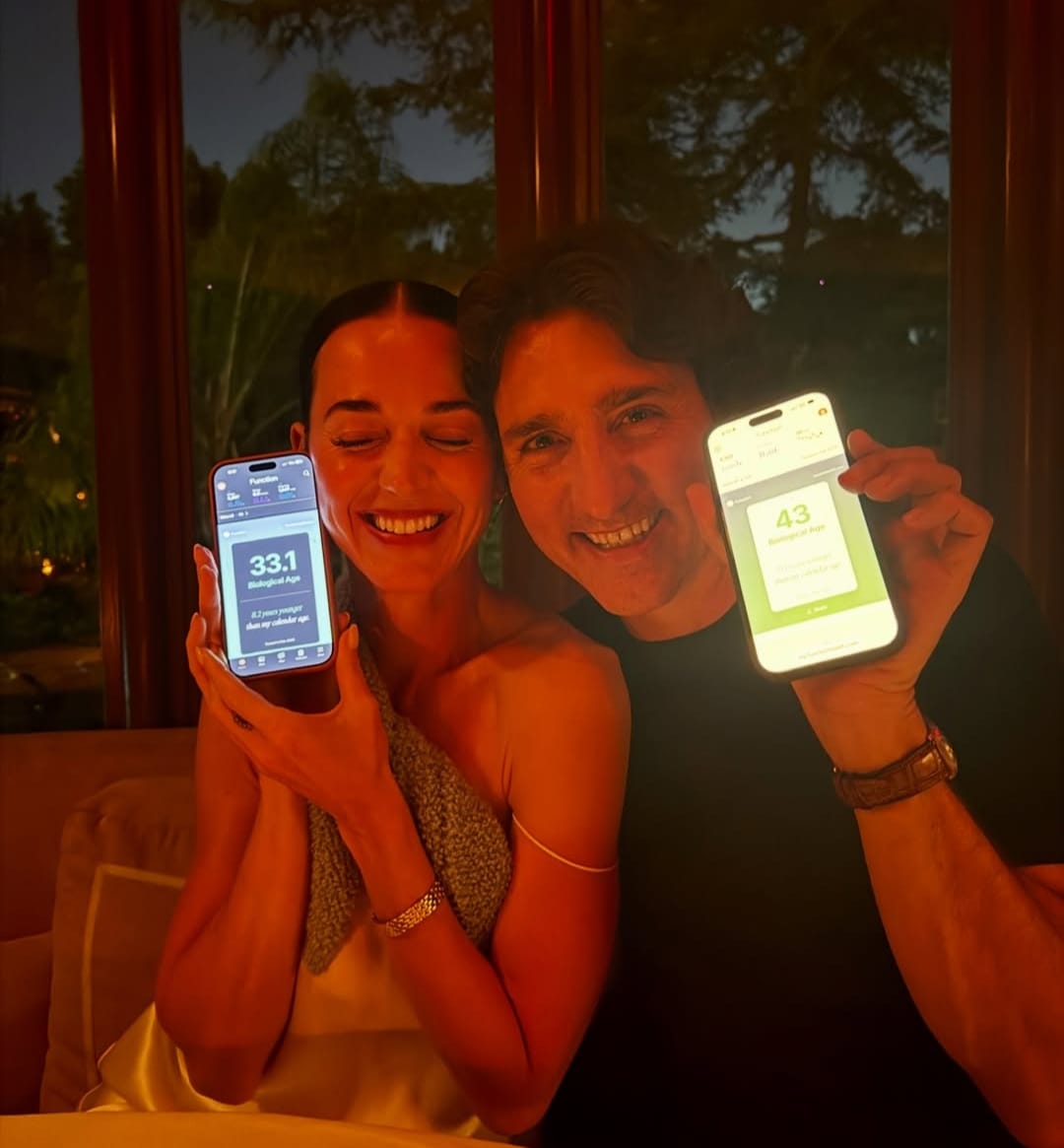 Katy Perry and Justin Trudeau smiling during date night age gap quiz Katy Perry and Justin Trudeau smiling during date night age gap quiz