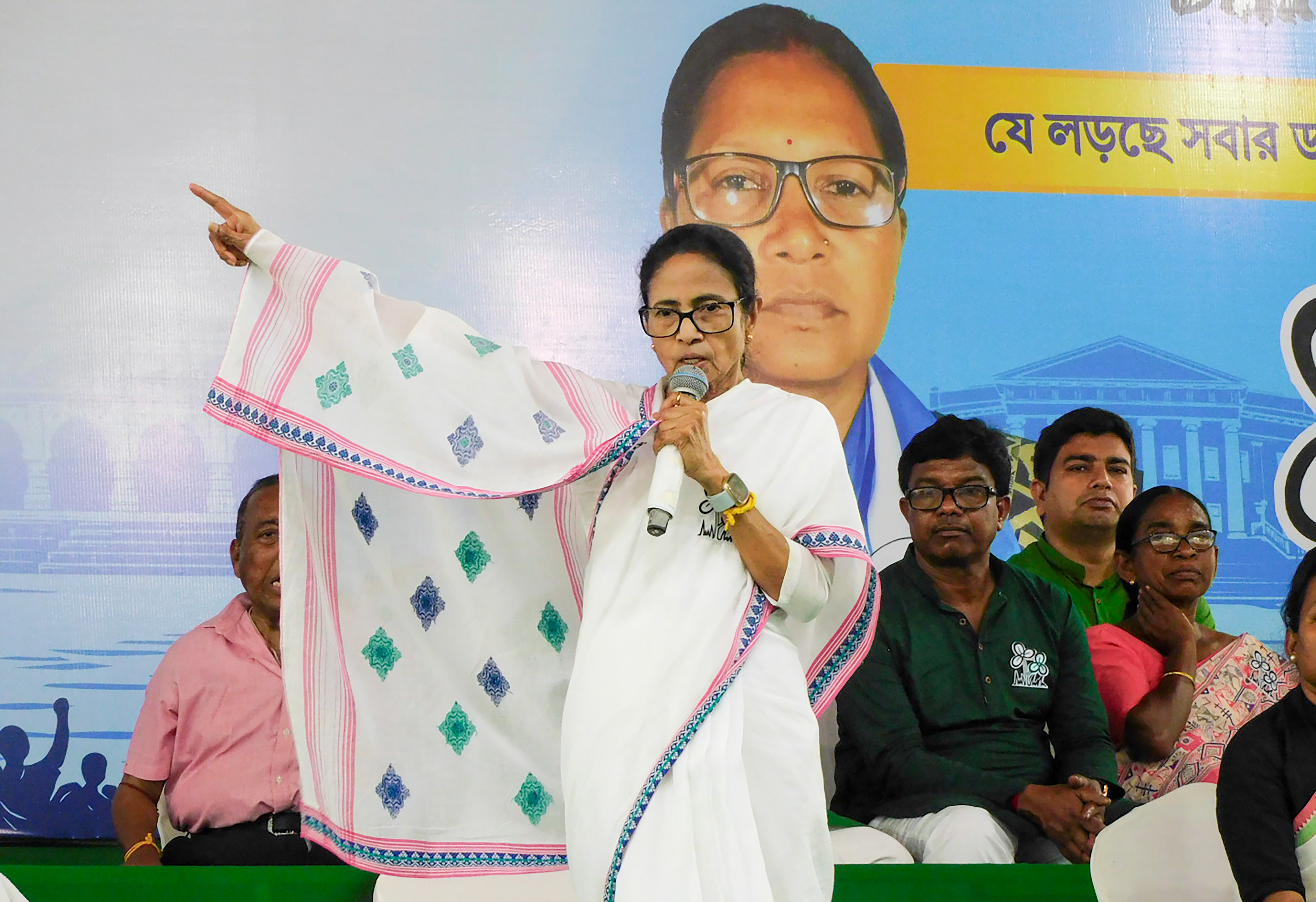 Mamata Banerjee addressing election rally in Purulia district Mamata Banerjee addressing election rally in Purulia district