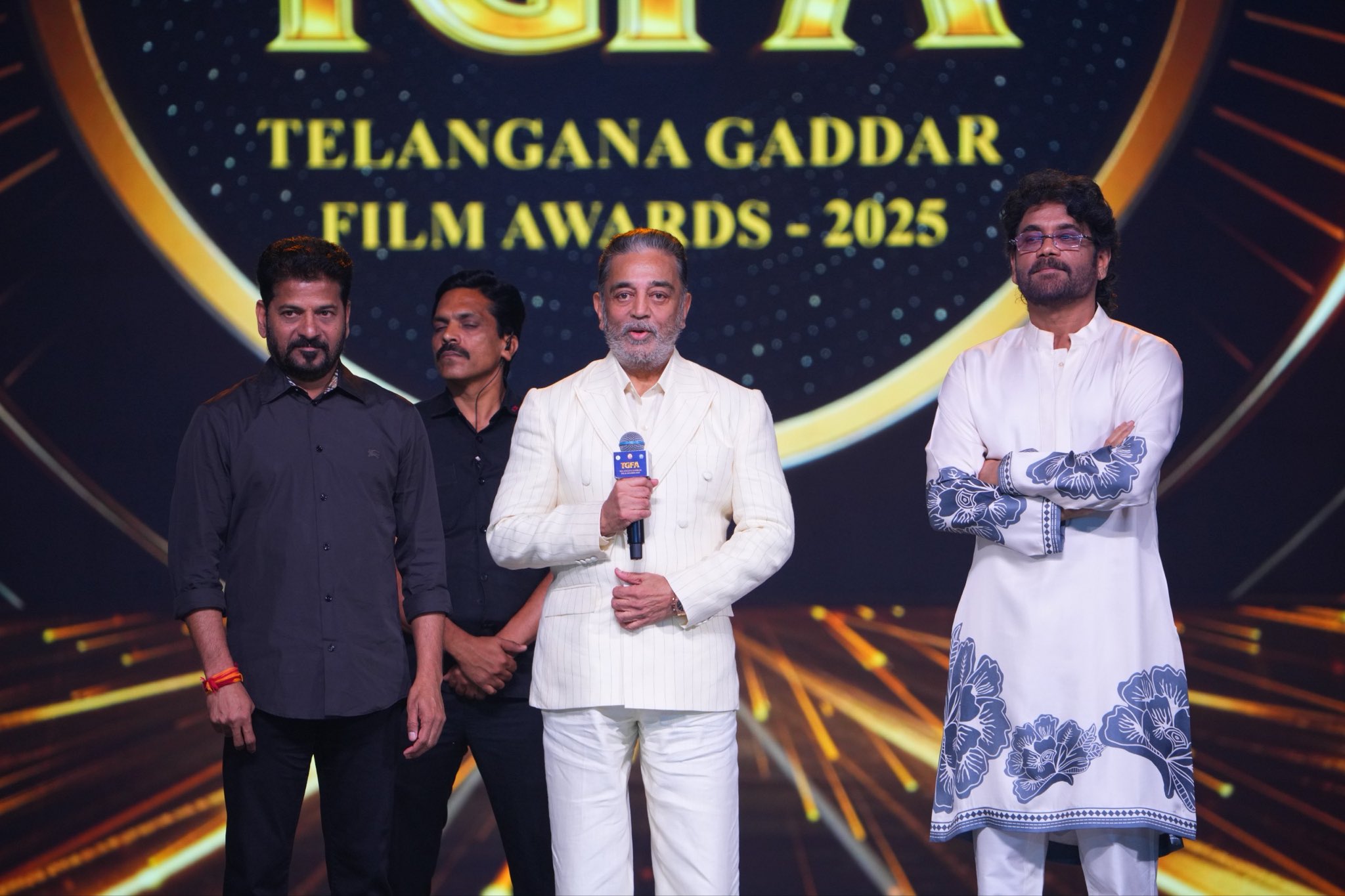 Kamal Haasan at Telangana Gaddar Film Awards ceremony Kamal Haasan at Telangana Gaddar Film Awards ceremony