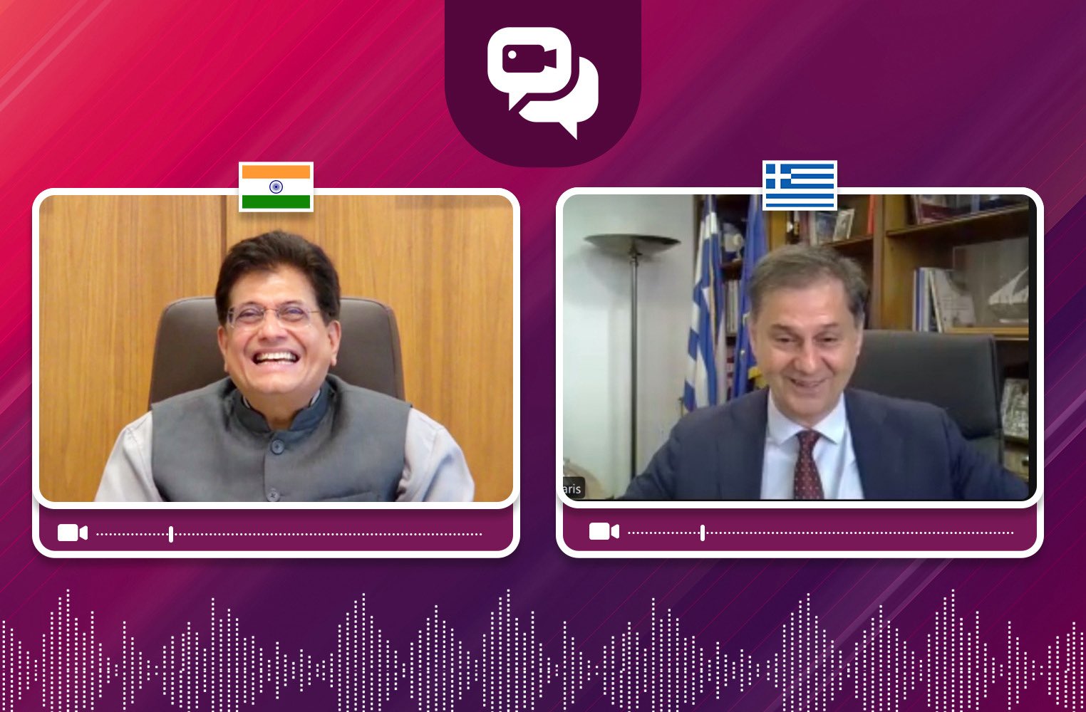 Piyush Goyal virtual meeting Greece Minister trade tourism discussion Piyush Goyal virtual meeting Greece Minister trade tourism discussion