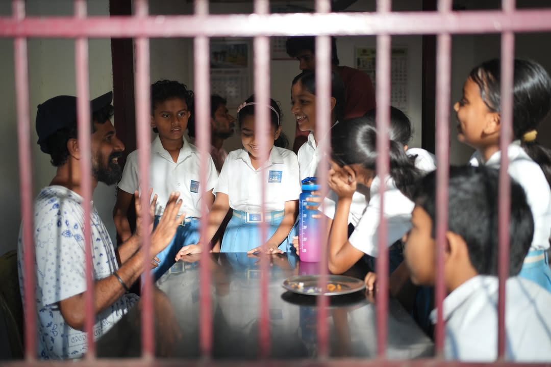 Director Manu Antony with child actors on the set of Aja Sundari film Director Manu Antony with child actors on the set of Aja Sundari film