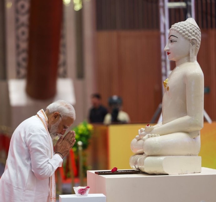 PM Modi addressing Bhagwan Mahavir Janma Kalyanak celebrations PM Modi addressing Bhagwan Mahavir Janma Kalyanak celebrations