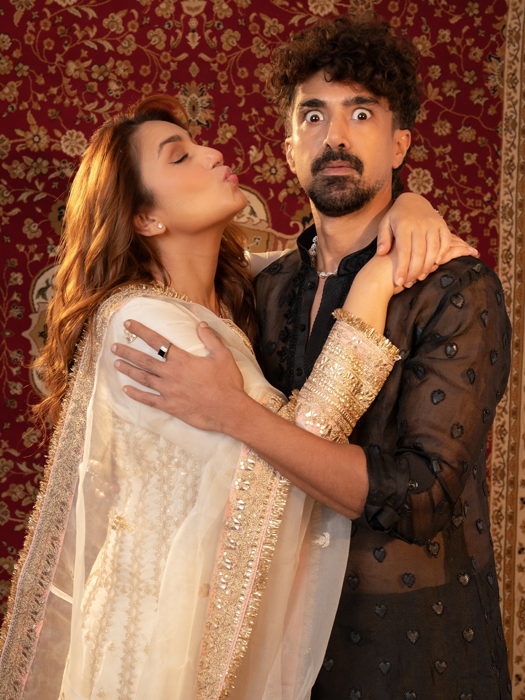 Huma Qureshi and Saqib Saleem at Kaptaan movie screening Huma Qureshi and Saqib Saleem at Kaptaan movie screening