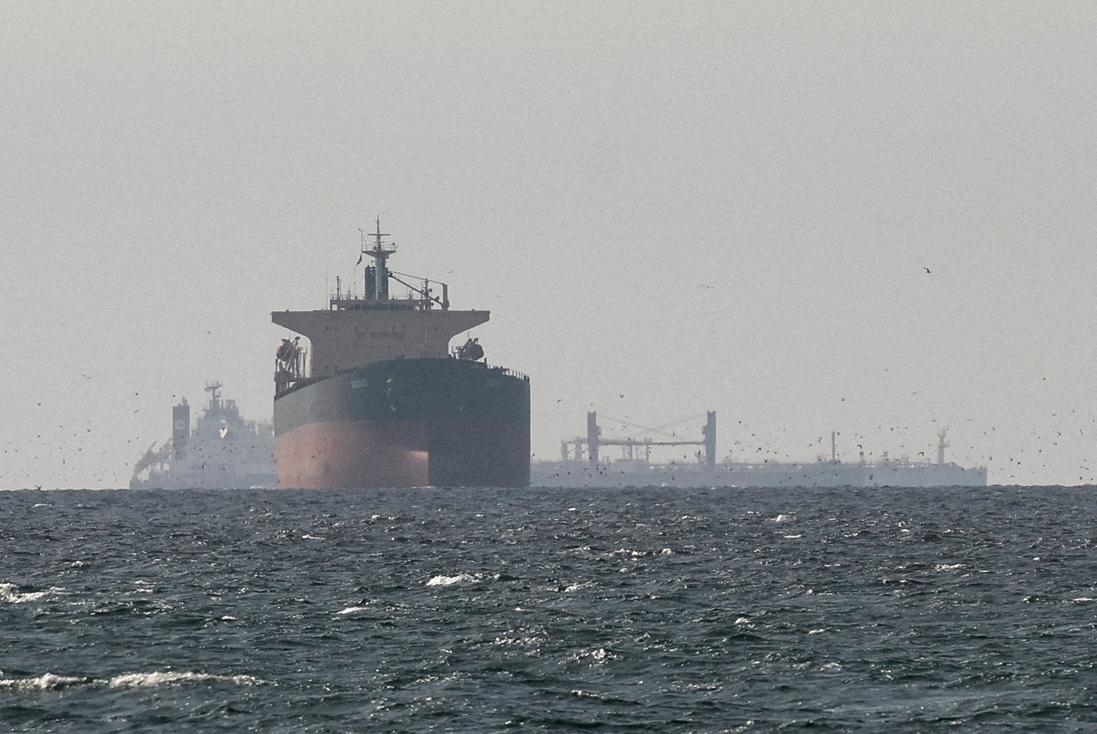 Indian oil tanker navigating the Strait of Hormuz Indian oil tanker navigating the Strait of Hormuz