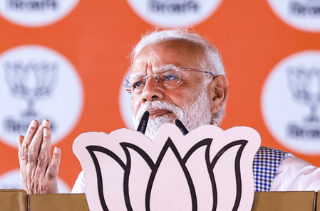 PM Modi addressing BJP foundation day event PM Modi addressing BJP foundation day event