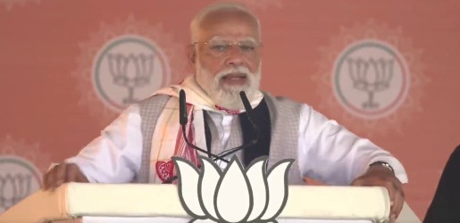 PM Modi addressing rally in Assam about indigenous land rights PM Modi addressing rally in Assam about indigenous land rights