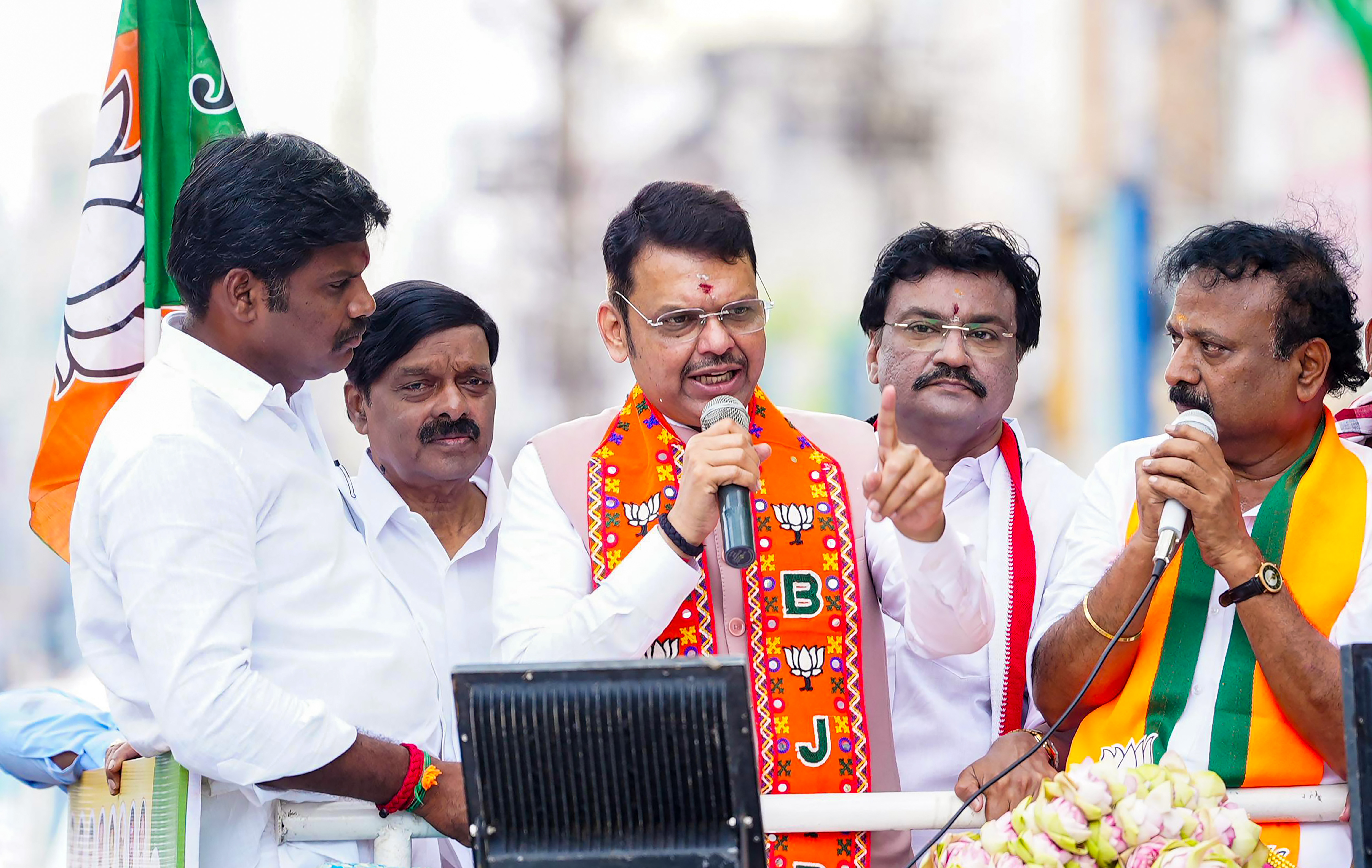 Maharashtra CM Devendra Fadnavis at BJP nomination filing in Madurai Tamil Nadu Maharashtra CM Devendra Fadnavis at BJP nomination filing in Madurai Tamil Nadu