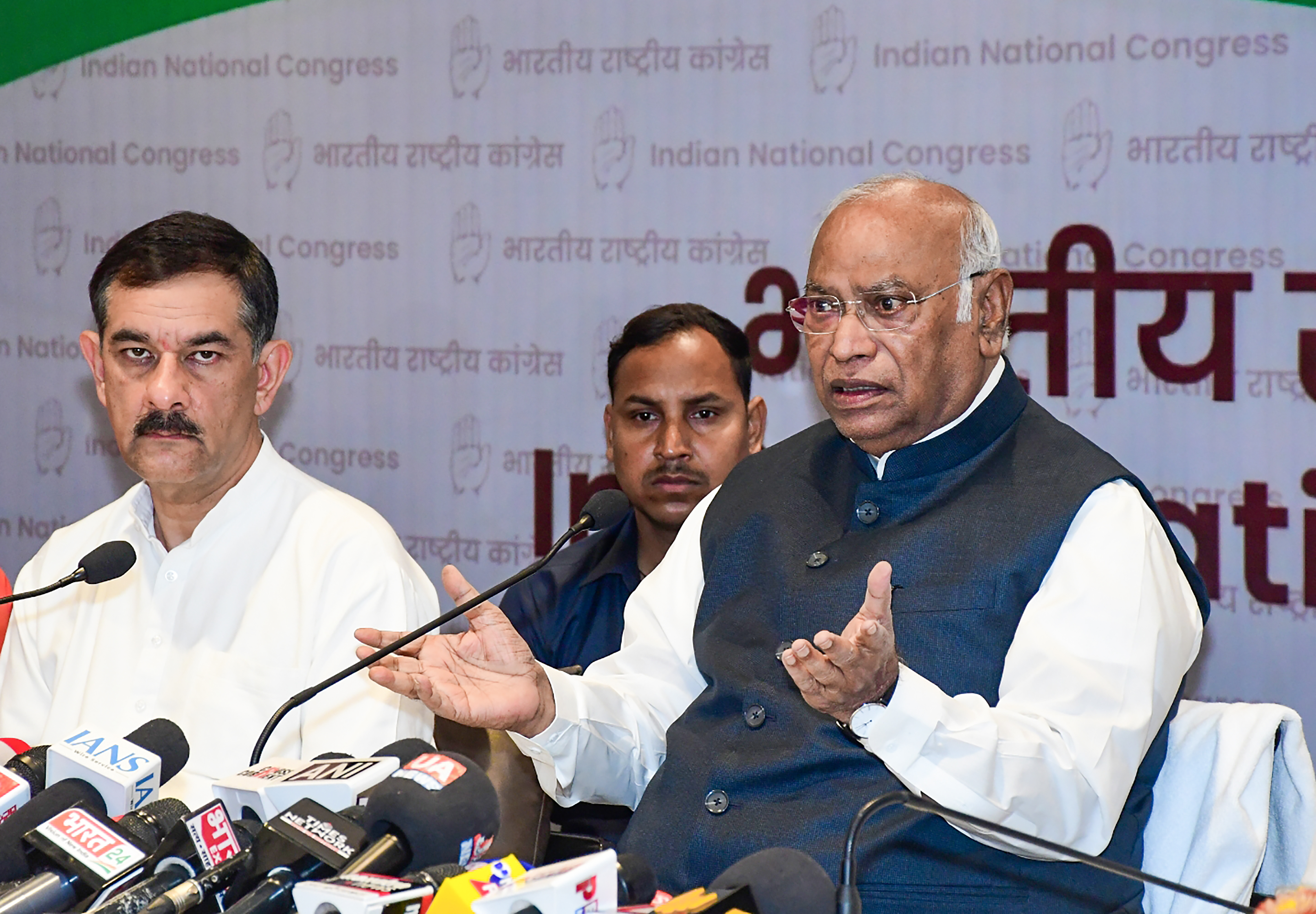 Congress leader Kharge addressing allegations against Assam Chief Minister Sarma Congress leader Kharge addressing allegations against Assam Chief Minister Sarma