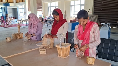 Artisans working at Jammu Kashmir bamboo Common Facility Centre Artisans working at Jammu Kashmir bamboo Common Facility Centre