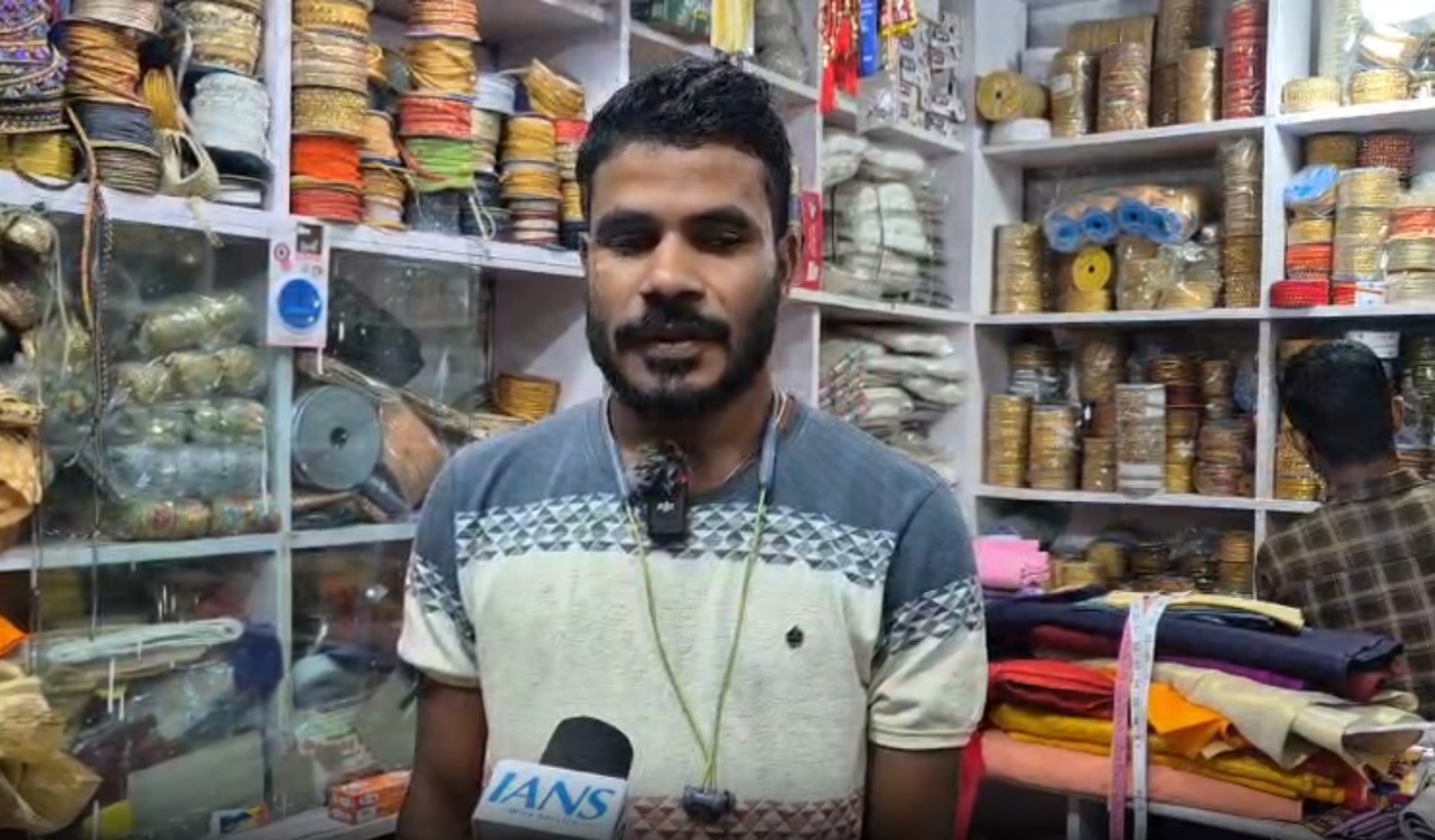 Deepak Kumar at his successful Poonam Dhaga-Button shop in Hazaribagh Deepak Kumar at his successful Poonam Dhaga-Button shop in Hazaribagh