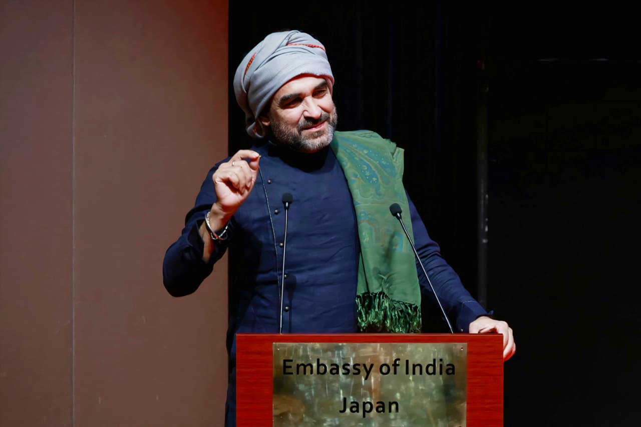 Pankaj Tripathi speaking at Bihar event in Tokyo Pankaj Tripathi speaking at Bihar event in Tokyo