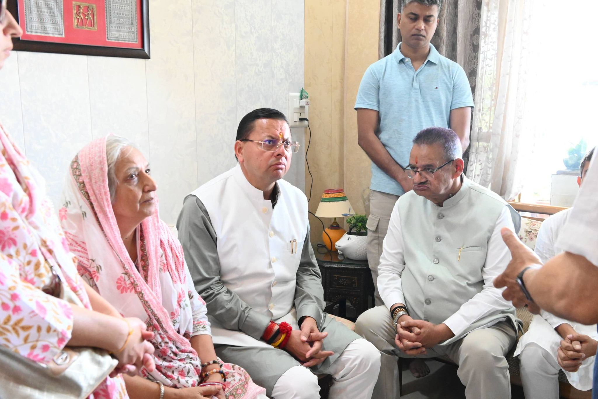 CM Dhami pays respects at residence of retired Brigadier killed in Dehradun stray bullet incident CM Dhami pays respects at residence of retired Brigadier killed in Dehradun stray bullet incident