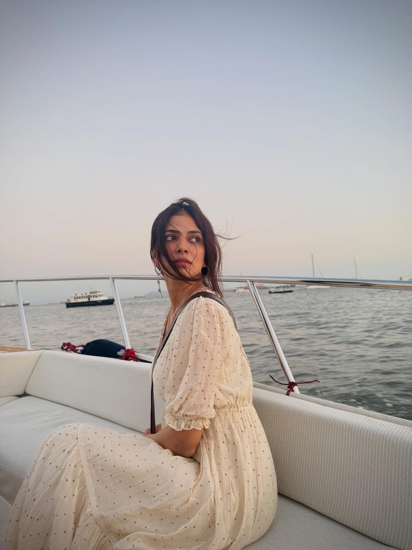 Malavika Mohanan on Mumbai sunset boat ride Malavika Mohanan on Mumbai sunset boat ride