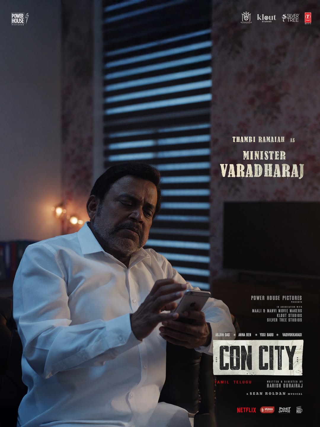 Con City movie cast characters revealed including Ramesh Thilak and Thambi Ramaiah Con City movie cast characters revealed including Ramesh Thilak and Thambi Ramaiah