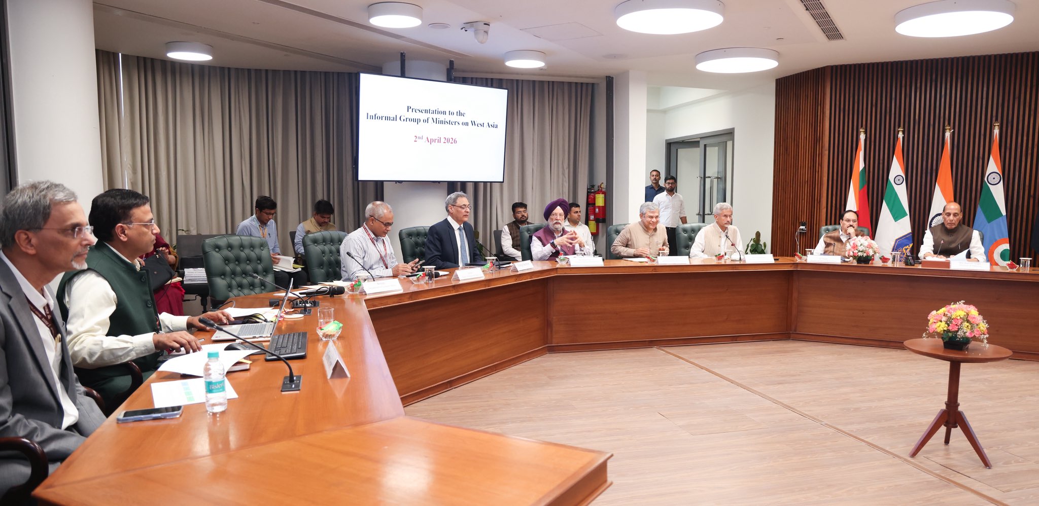 Defence Minister Rajnath Singh chairs Informal Group of Ministers meeting on West Asia situation Defence Minister Rajnath Singh chairs Informal Group of Ministers meeting on West Asia situation