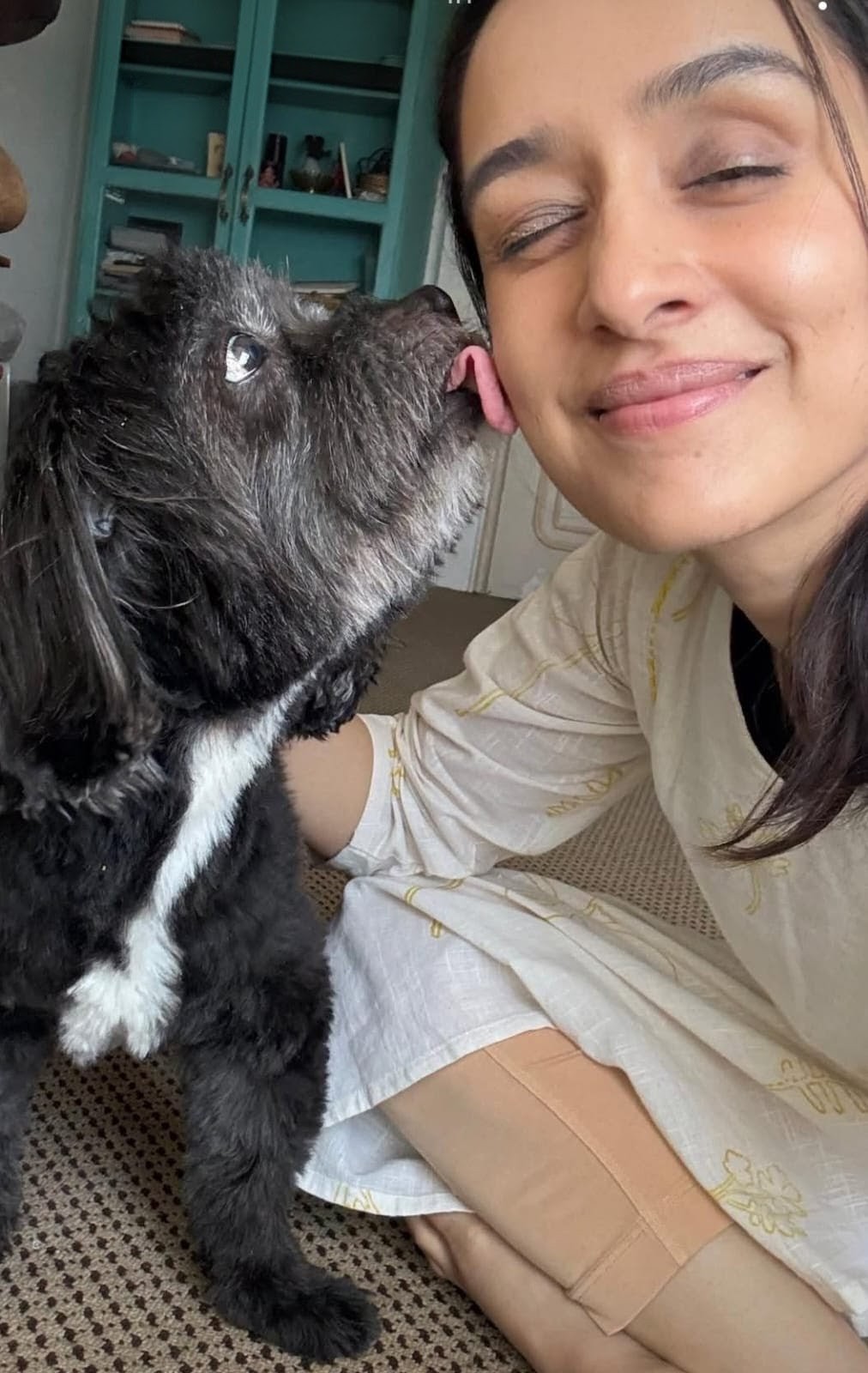Shraddha Kapoor with her pet dog Shyloh at birthday celebration Shraddha Kapoor with her pet dog Shyloh at birthday celebration