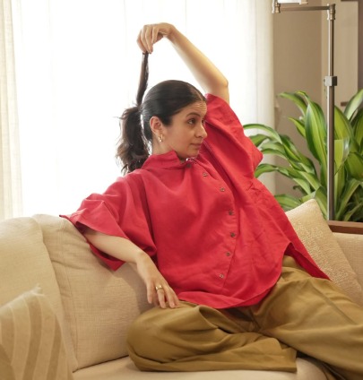 Rasika Dugal looking for inspiration playing with her hair Rasika Dugal looking for inspiration playing with her hair