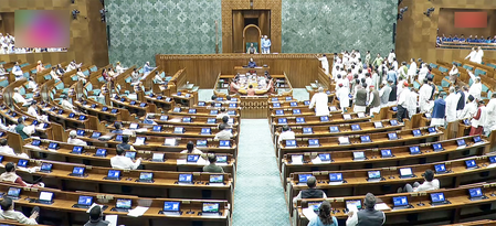 Illustration of Indian Parliament with focus on Women's Quota Bill and seat expansion Illustration of Indian Parliament with focus on Women's Quota Bill and seat expansion