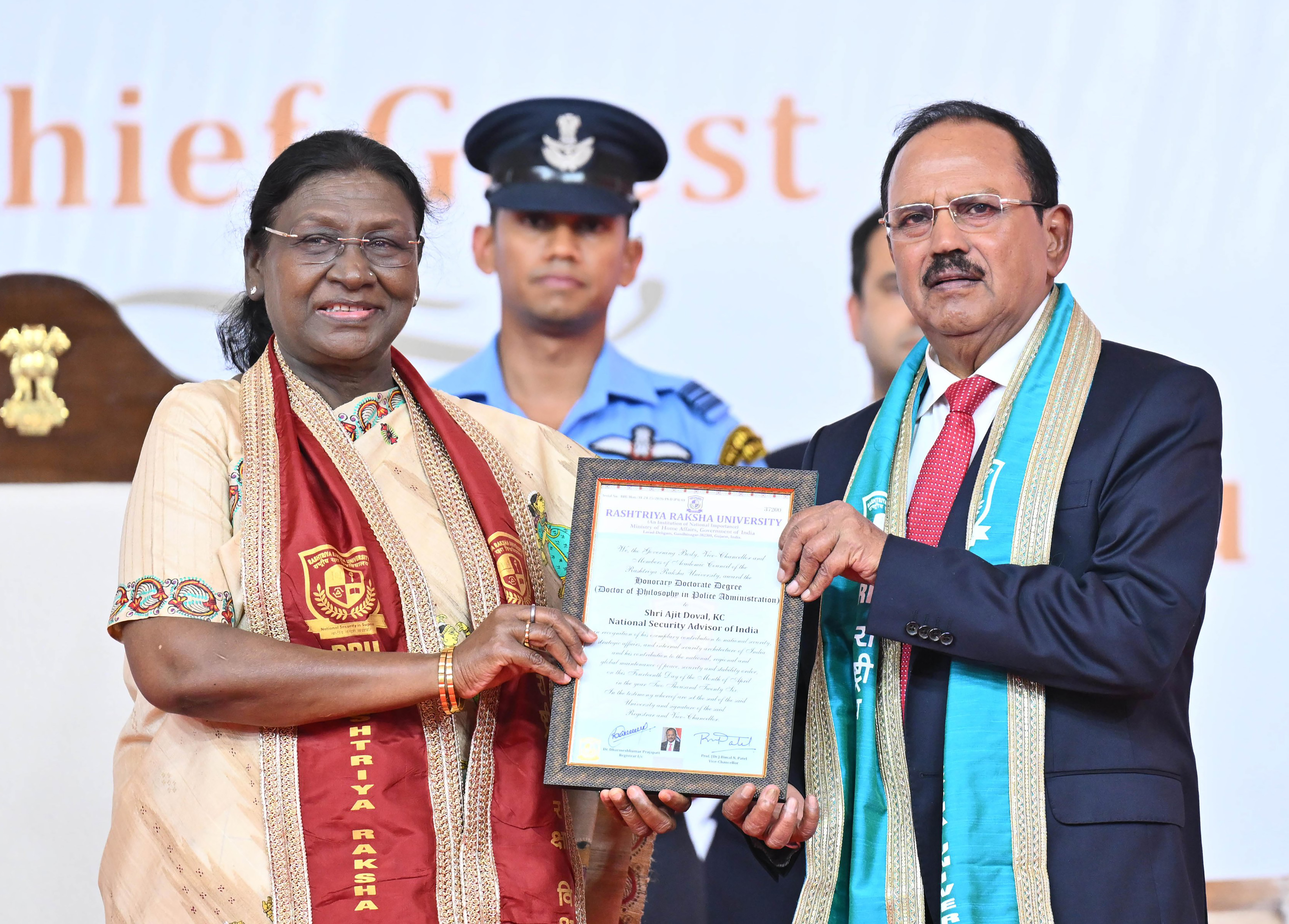 NSA Ajit Doval receives honorary doctorate speaking on national security collective duty NSA Ajit Doval receives honorary doctorate speaking on national security collective duty