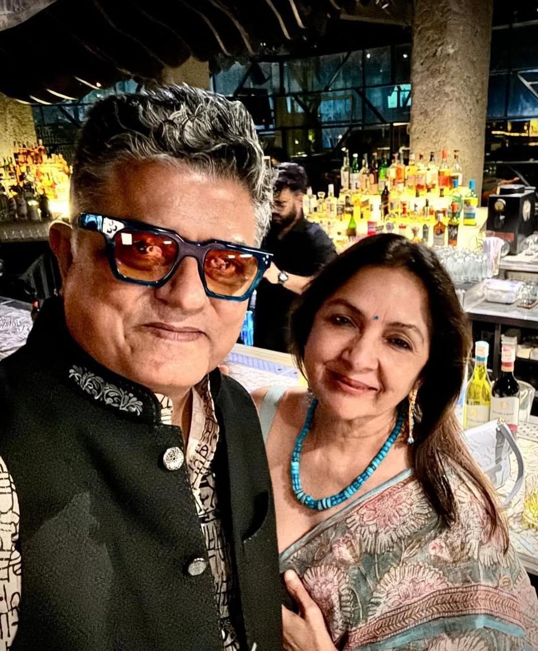 Neena Gupta and Gajraj Rao posing together in elegant attire Neena Gupta and Gajraj Rao posing together in elegant attire